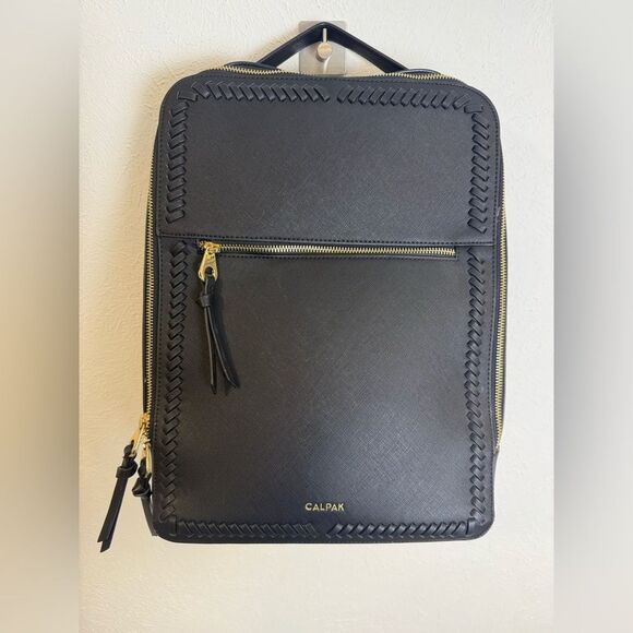 Calpak Kaya Black Laptop Backpack Gold Accents main image 9